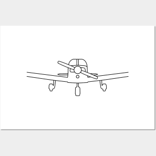 Piper PA28 outline graphic (black) Posters and Art